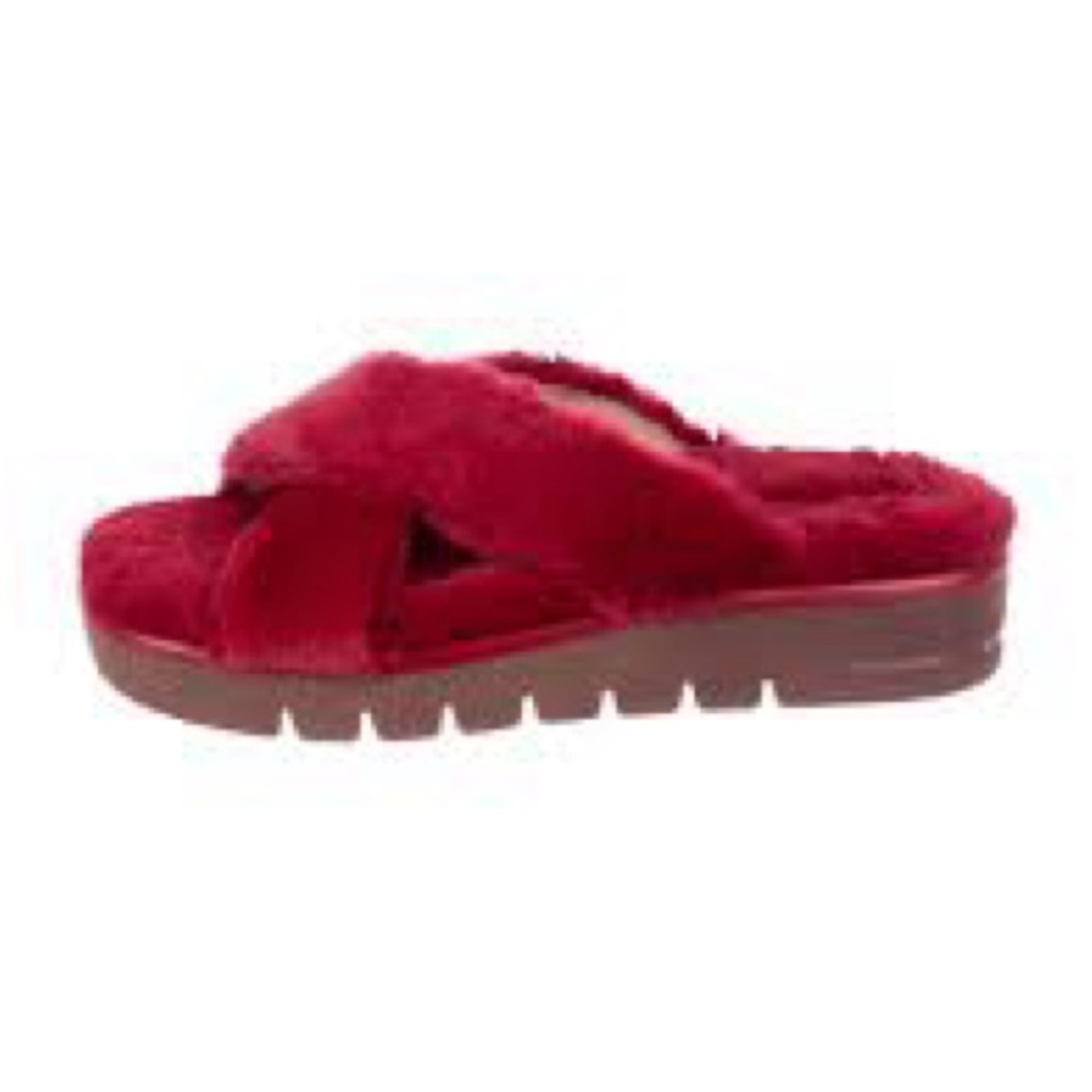 Stuart Weitzman Roza Lift Chill Furry Platform Slipper Slides Size 8.5 - Picture 2 of 9